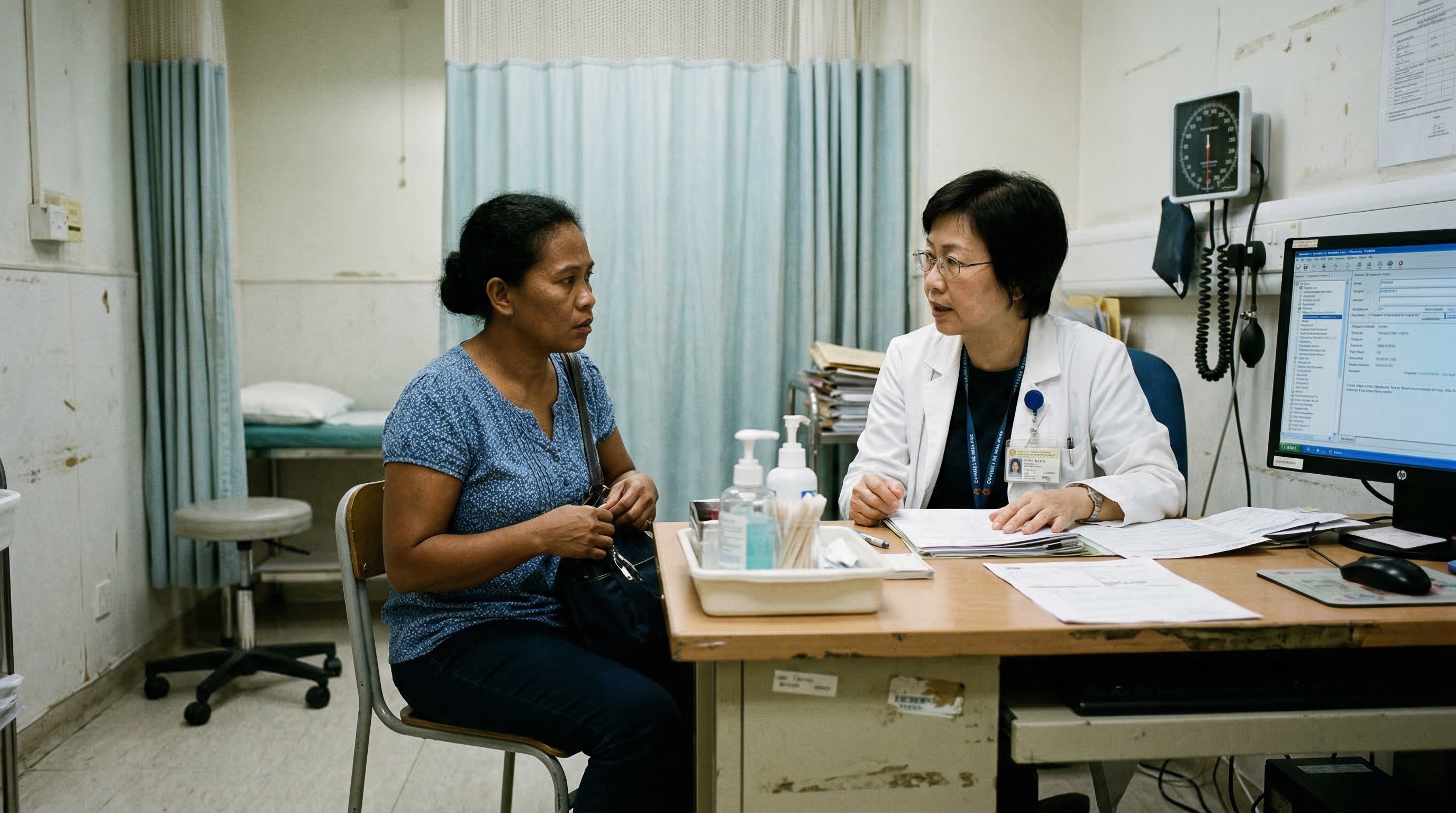 Domestic helper at hospital consultation